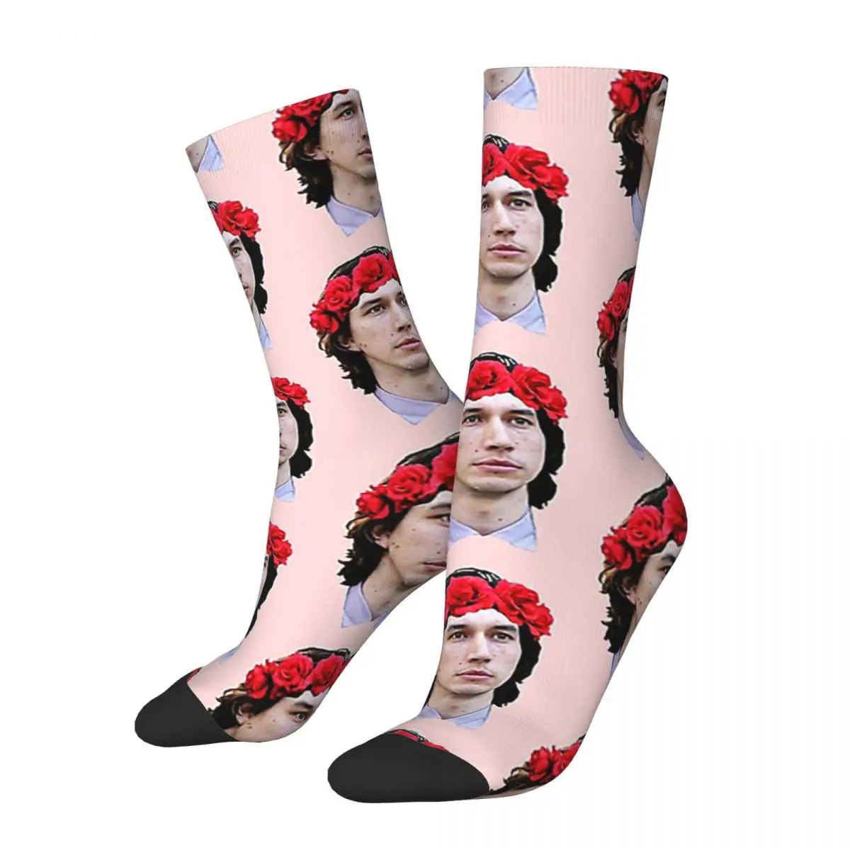 

Adam Driver Flower Crown Socks Harajuku High Quality Stockings All Season Long Socks Accessories for Man's Woman Christmas Gifts