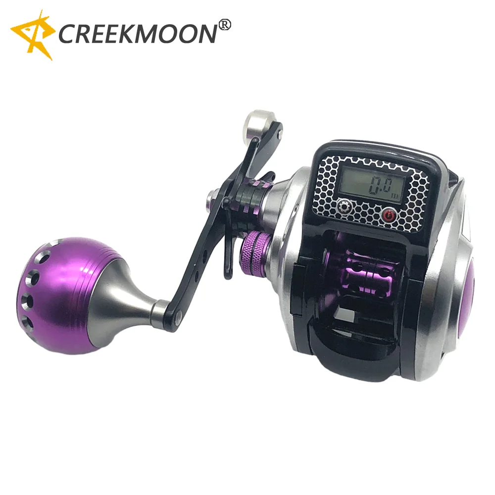 Baitcasting Reel, Digital Display Electronic Line Counter Fishing Reels, Sea Rod Lure Reel, Meter Bridge Wheel 6.3:1 16+1BB