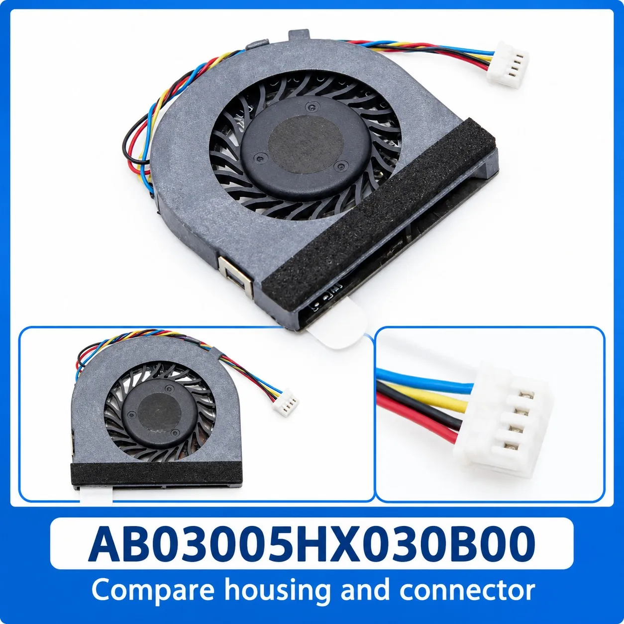 AB03005HX030B00 Blower Fan 30x30x3.5mm 5V 1.75W 12500RPM Tachometer 2-Pack for ADDA