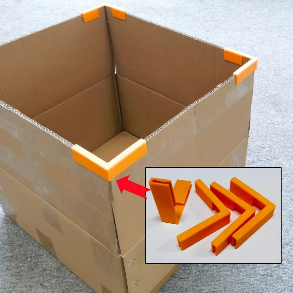 4Pcs Reusable Cardboard Corner Clips 3D Printed Rigid Plastic Box Edge Clamps L Shaped Clip On Corner Reinforcement Clips