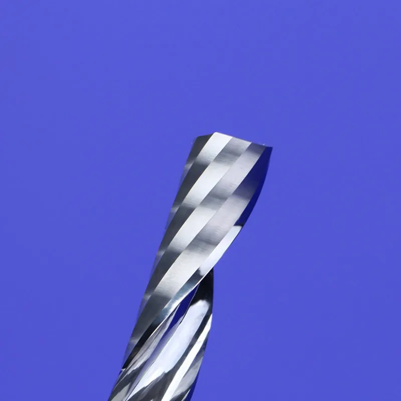 Carbide Single Flute Spiral Milling Cutter 8 10 12Mm For Pvc Acrylic Cutting Cnc Engraving Machine Processing Tool Bit