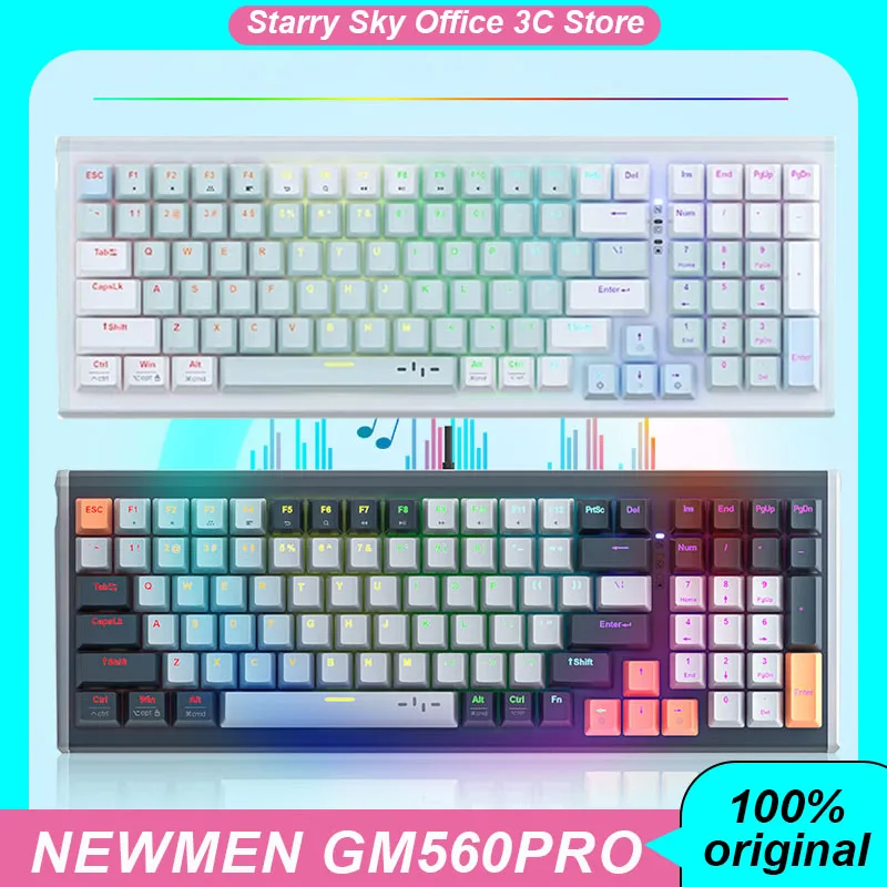 

Newmen Gm560pro Mechanical Keyboard Wired 100 Keys Magnetic Axis Hot Swap Gasket RGB Rt Customized Game keyboard PC accessories