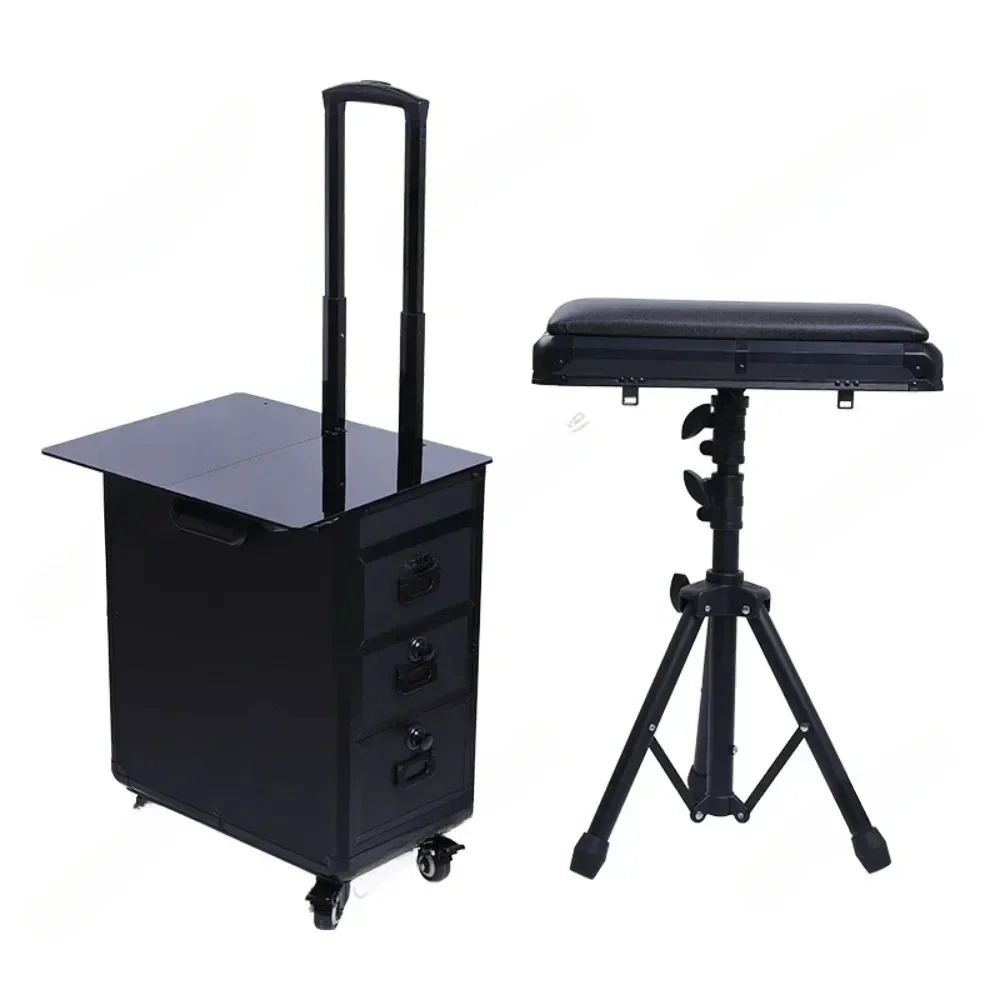 High Capacity Draw Bar Box Dual Purpose Able Arm Bracket Portable Suitcase Tattoo Trolley Bag Artist Tools Storage