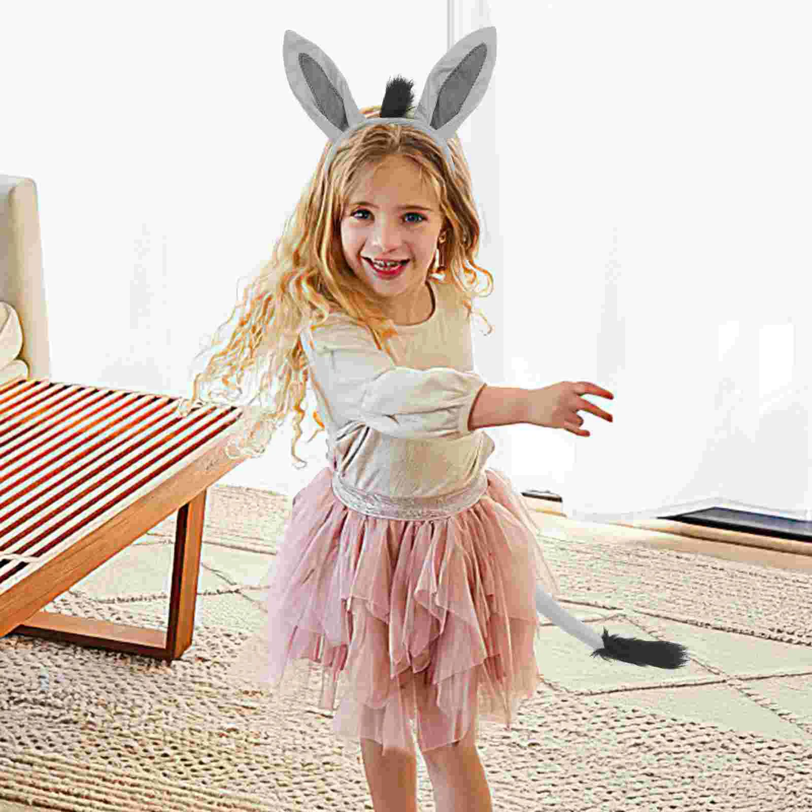 Donkey Dress Accessories Dog Costume Bunny Mask Performance Party Favors Headband Tail