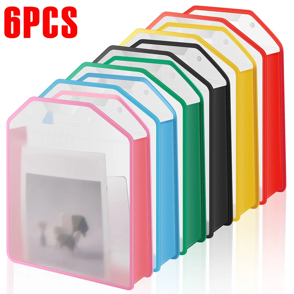 

6 шт. портативный органайзер для хранения бумаги для скрапбукинга, расширяемая сумка для хранения файлов с ручкой и застежкой на кнопку для листов 12x12 дюймов