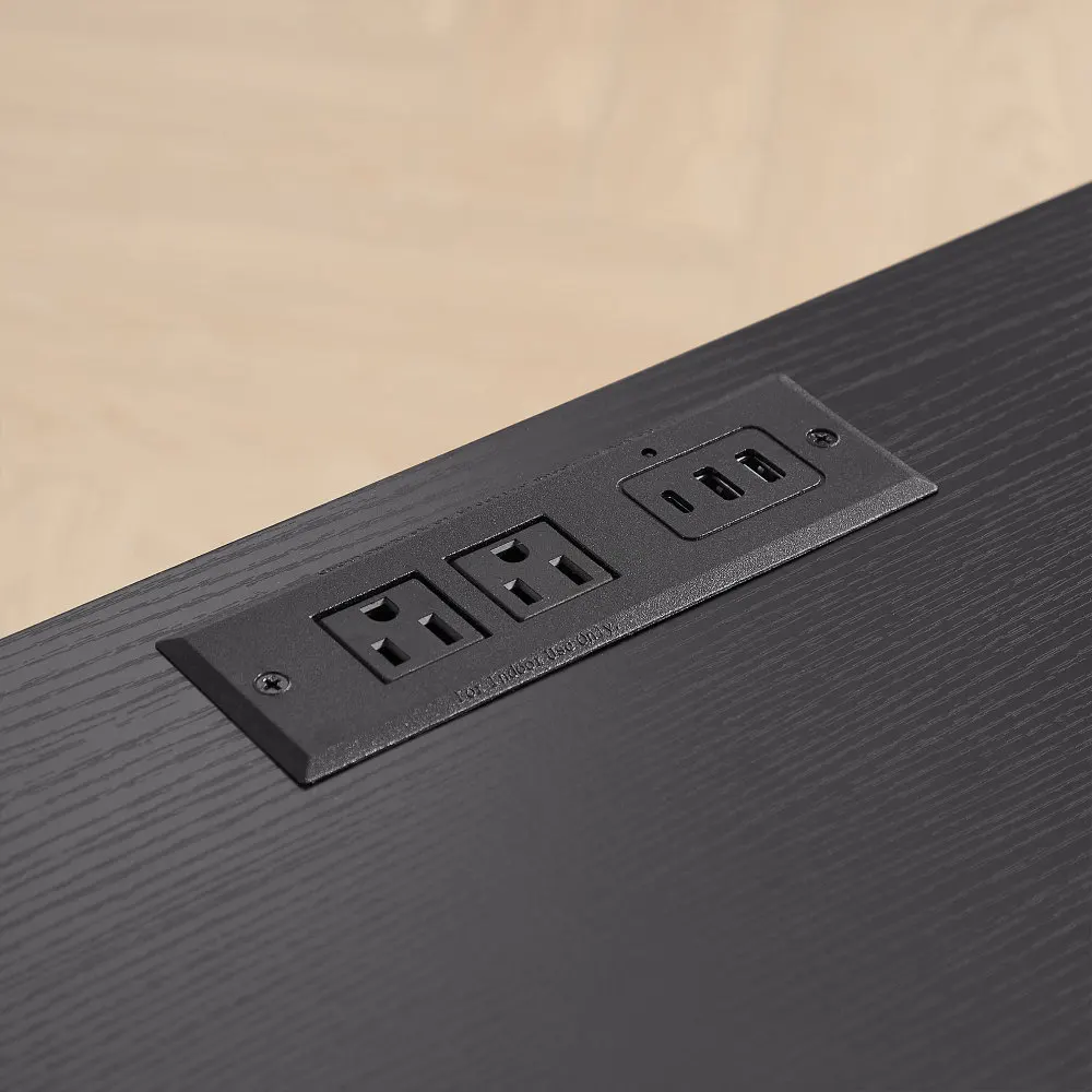 โต๊ะทำงานสไตล์มิดเซ็นจูรี่พร้อมพอร์ต USB และเต้ารับไฟฟ้า โต๊ะเขียนหนังสือสไตล์โมเดิร์นพร้อมลิ้นชัก สำหรับใช้ในโฮมออฟฟิศอเนกประสงค์