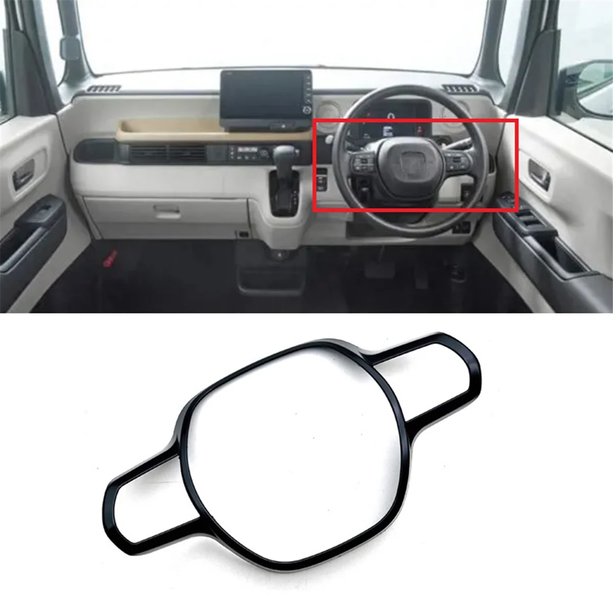 STE-eFor Honda N-Box JF5 JF6 2023 2024 RHD K-Car عجلة القيادة غطاء الكسوة الديكور الملحقات الداخلية ،