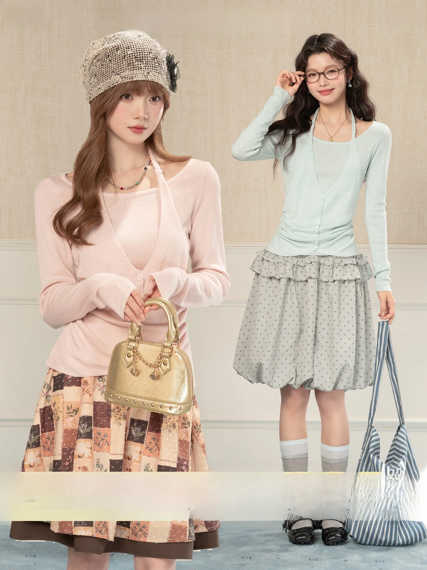 

Sweet Pink Ne Hanging Long Sve Knitted Sweater Women's Slim Fit Spring Faion Sweet Girl Waist Inward Thinming Top