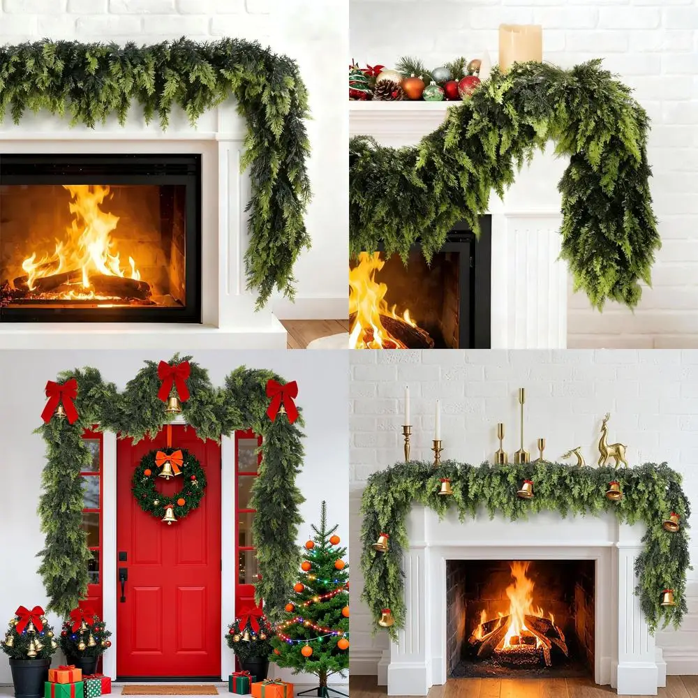 

Реалистичная кедровая гирлянда с двойной упаковкой 6 футов — искусственная зелень премиум-класса для праздничного декора