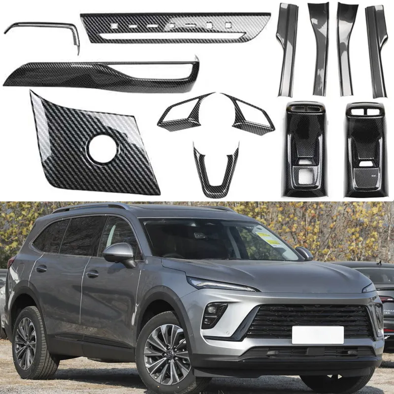 For 2024-2025 Buick Envision S Envision Plus Carbon Fiber Rear Air Outlet Decor Trim Stickers Interior Accessories