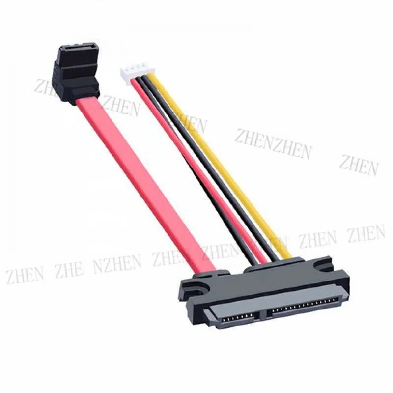 Y Y 7+15Pin 22P 90 Degree Power 4pin SATA Integrated Hard Disk Drive Data ITX Cable