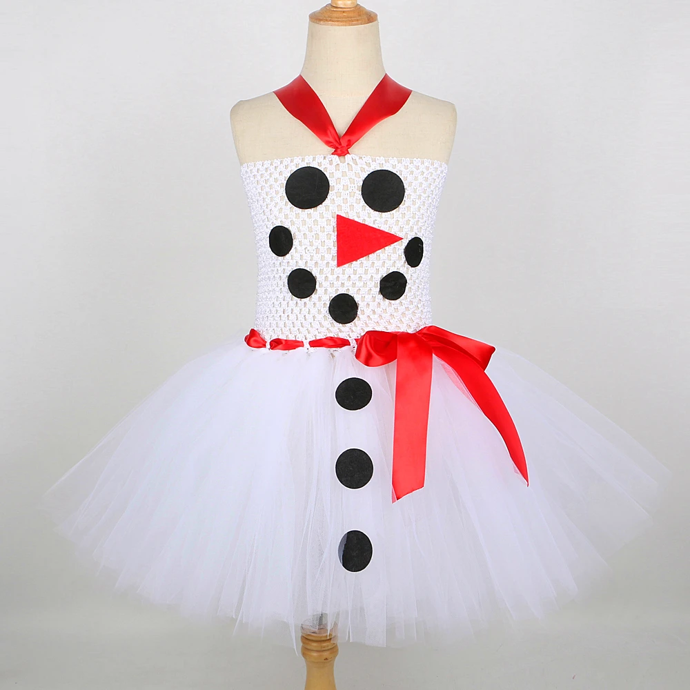 Snowman Olaf Costumes for Girls Christmas Holiday Princess Dresses for Kids Xmas Party Outfit Children New Years Clothes Gifts