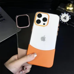 Splicing transparent Soft phone case for IPhone 15promax 14plus 13pro 12pro 11promax