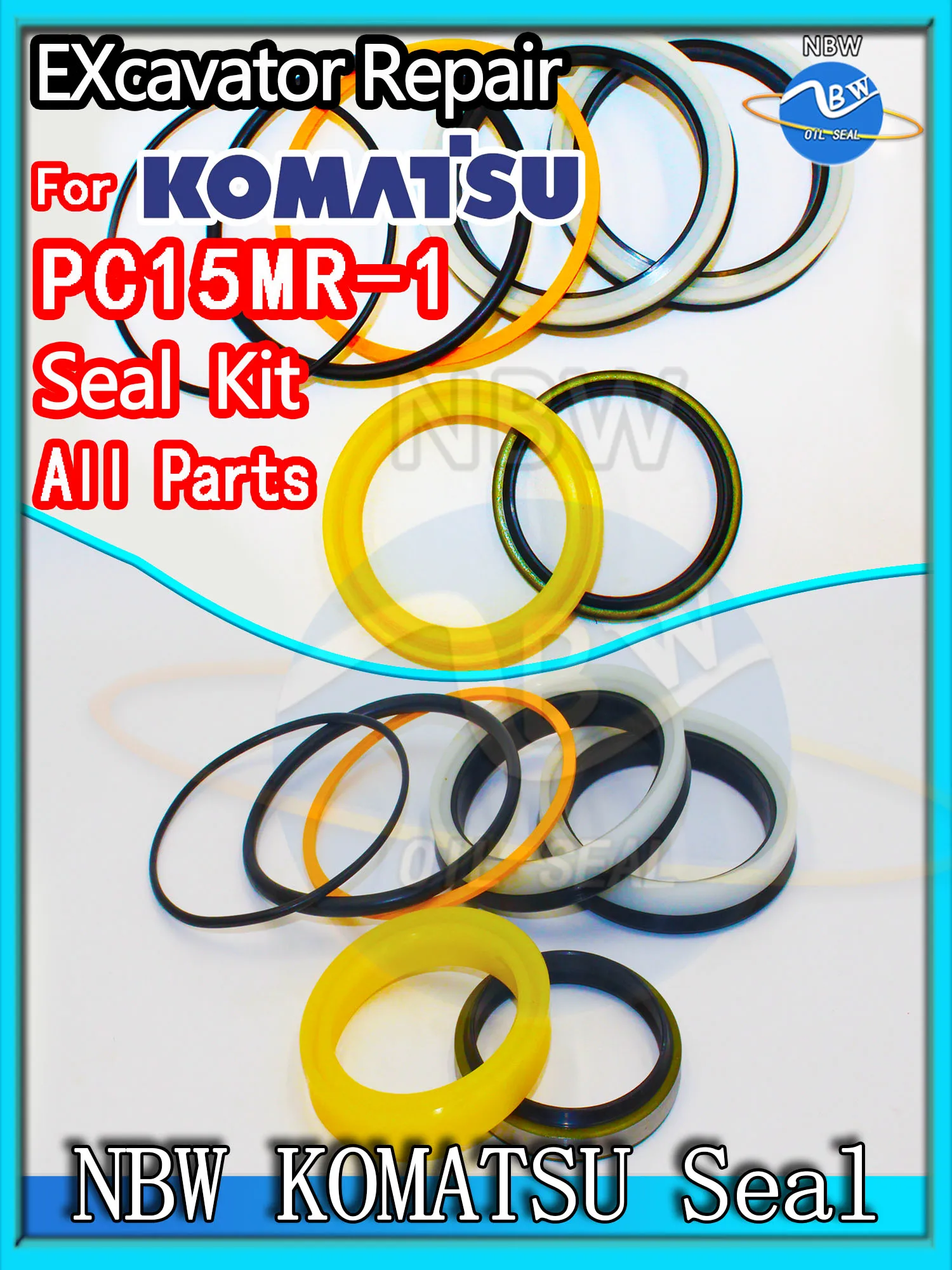 For KOMATSU PC15MR-1 Excavator Oil Seal Kit High Quality Repair PC15MR 1 Bushing ZENOAH Control Pilot Valve Blade TRAVEL Engine