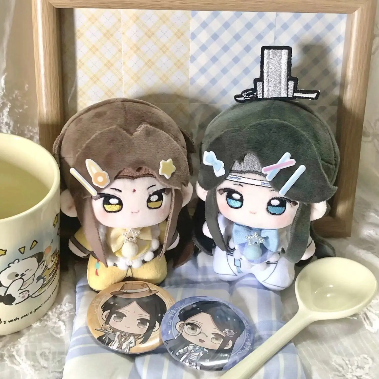 

1‌0cm Grandmaster of Demonic Cultivation‌ Mo Dao Zu Shi Lan Xichen Jin Guangyao Wei Wuxian Lan Wangji Plush Doll Pendant Gifts