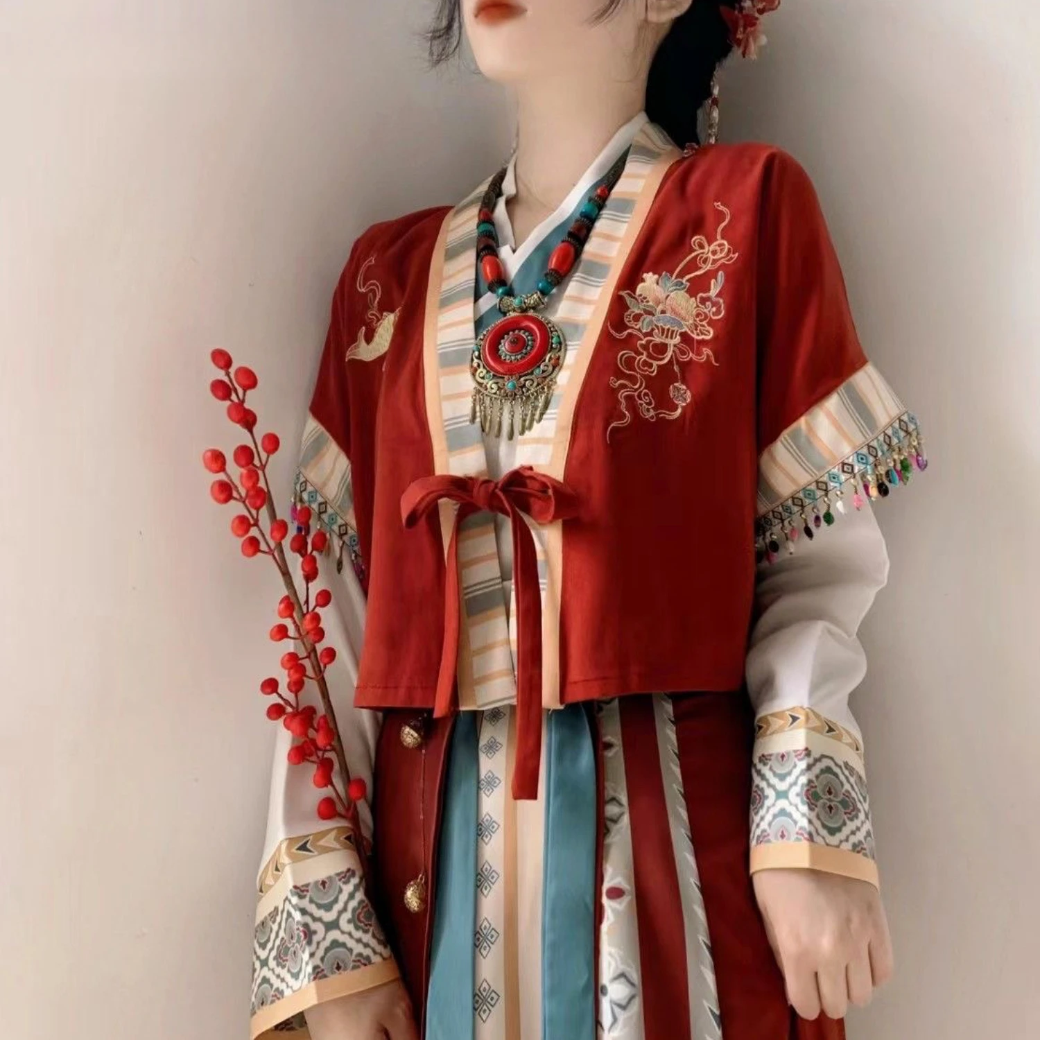 Rote Hanfu Frauen chinesische traditionelle Kleidung weibliche Han elegante tägliche Verbesserung Wei Jin Stil Sinisierung Cosplay