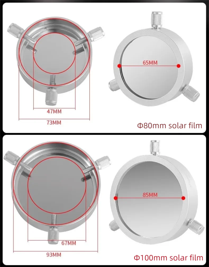 Angeleyes Sonnenfilter für Sonnenfinsternisse und Sonnenfleckenbeobachtung, kompatibel mit 80-250mm Teleskopen – Detail 12