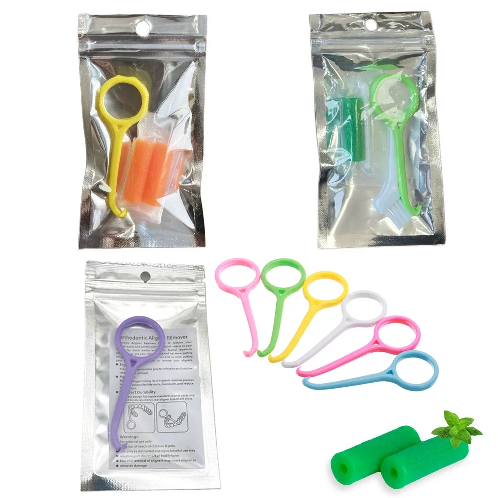 

10/50/100 Packs Dental Orthodontic Aligner Remove Tool Set Invisible Teeth Brace Extractor Removal Hook Oral Silicone Chewies