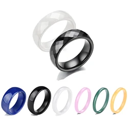 Multicolor Ceramic Ring For Women 5-10mm Elegant Hand Cut Smooth Series Finger Ring Female Goth Y2K Wedding Circular Rings Gift