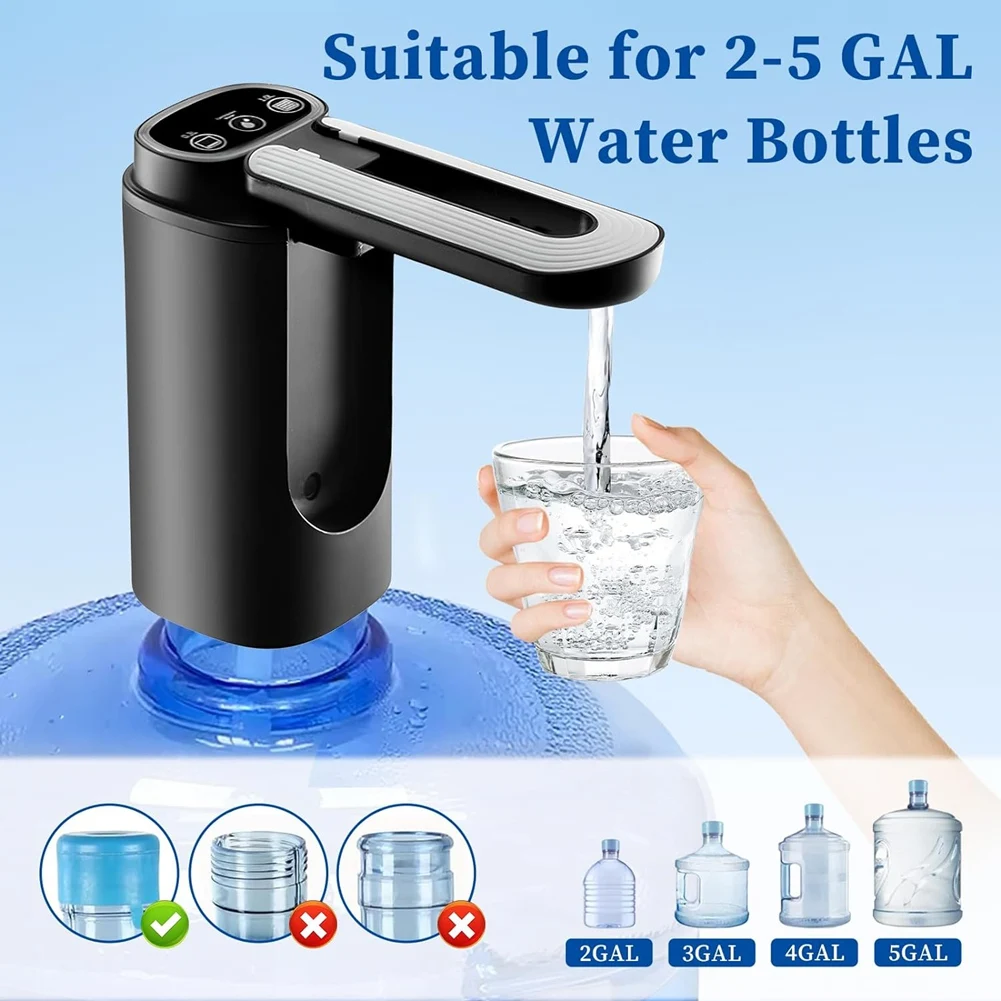 T27C Water Bottle Pump Automatic Water Dispenser for 5 Gallon Bottle Type-C Charging Portable Electric Water Dispenser Pump