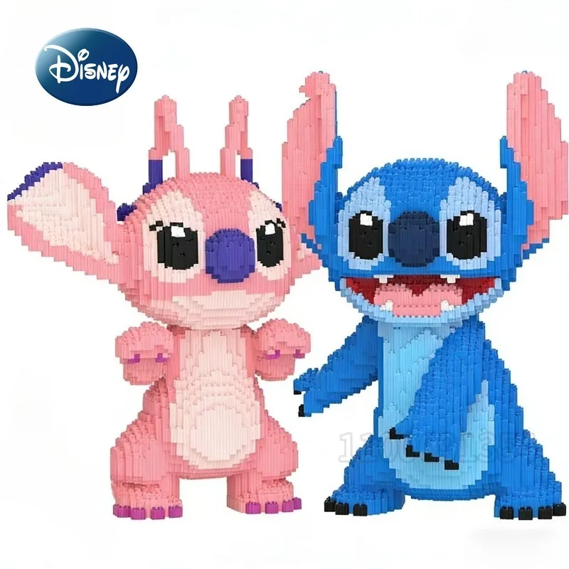 

Новая игрушка-конструктор Disney Stitch, 46 см, игрушка-конструктор из микро-блоков, подарок, детская развивающая сборная игрушка