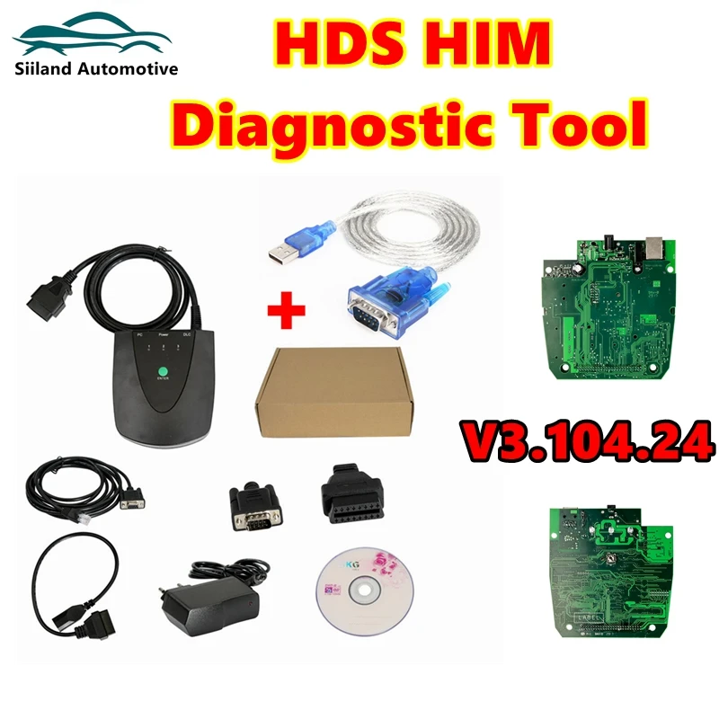 For Honda HDS HIM Car Diagnostic Tool HDS V3.103.066 Updated To V3.104.24 & Double PC Board & USB To RS232 Bull Adapter Scanner