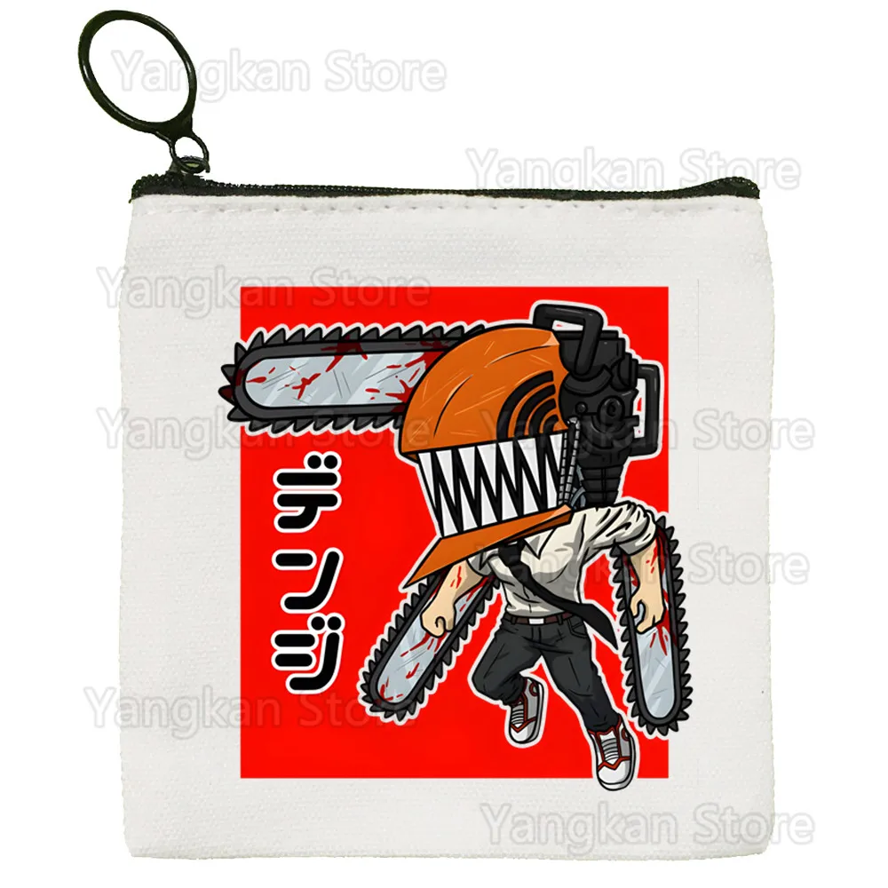 Pochita makima denji aki power bolsa de moedas de lona bolsa de armazenamento personalizada bolsa de lona nova bolsa de moedas chave bolsa de moedas