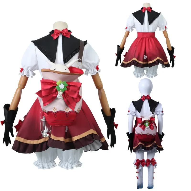 Kids Witch Klee Cosplay Costume Klee New Outfits Hat Bag Klee Suit Halloween Comic Con for Kids