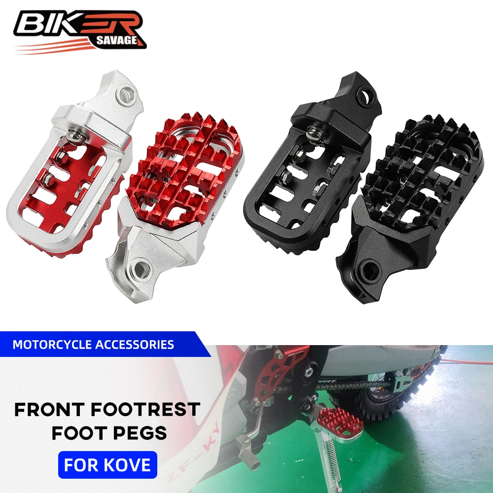 Motorcycle Front Foot Pegs Footrest Pedals for KOVE 450 Rally 2023-2024 Accessories Rider Foot Rests Pedal Bracket Adapters