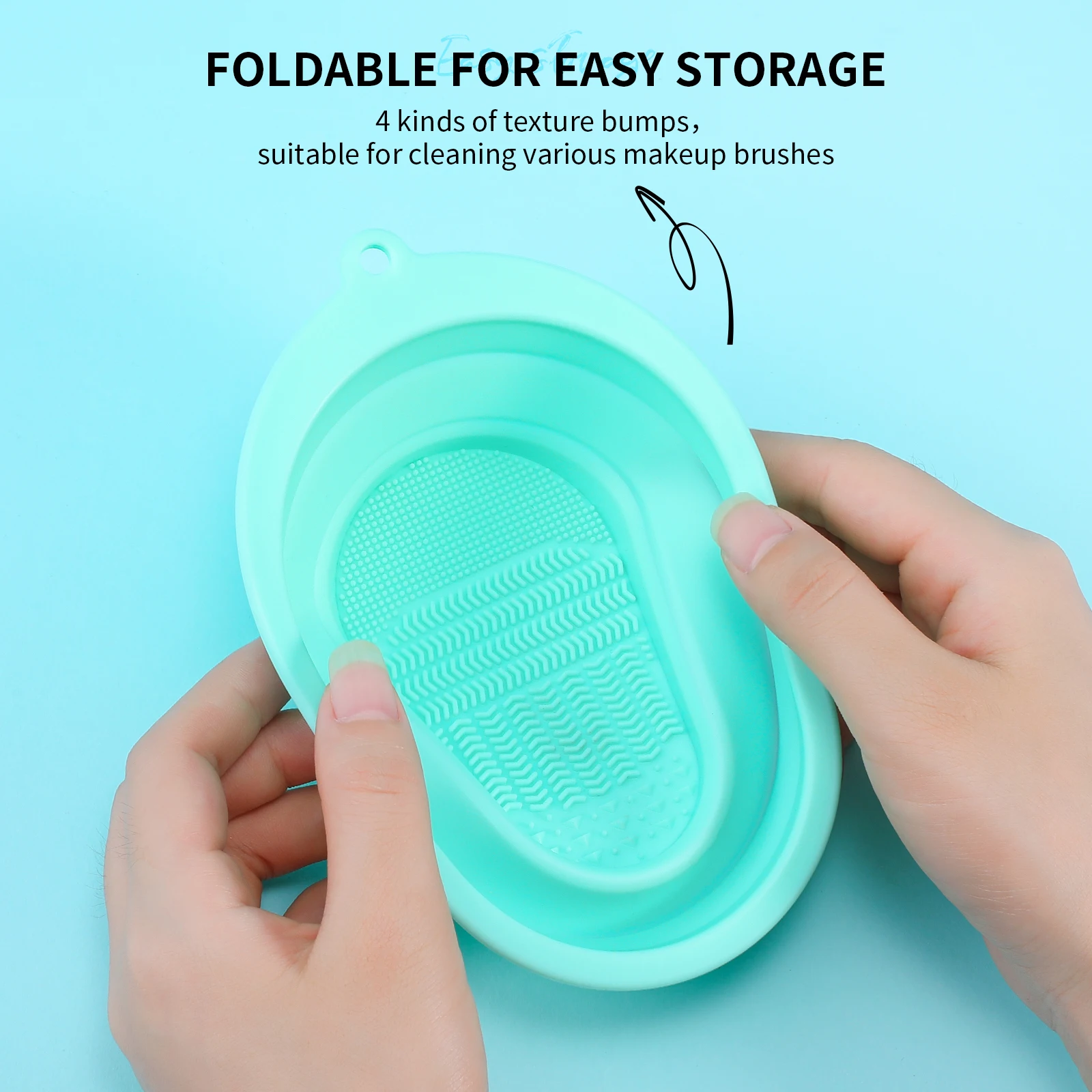 DUcare Brush Cleaning Mat Makeup Foundation Brush Cleansing Scrubber Foldable Silicone Washing Cosmetic Sponge Cleaner Bowl Pad