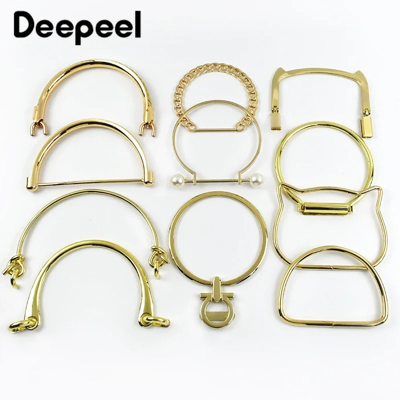 

2Pcs O D Rings Metal Bag Handles Purse Frame Replacement Chain DIY Handbags Bags Handle Handmade Hardware Accessories