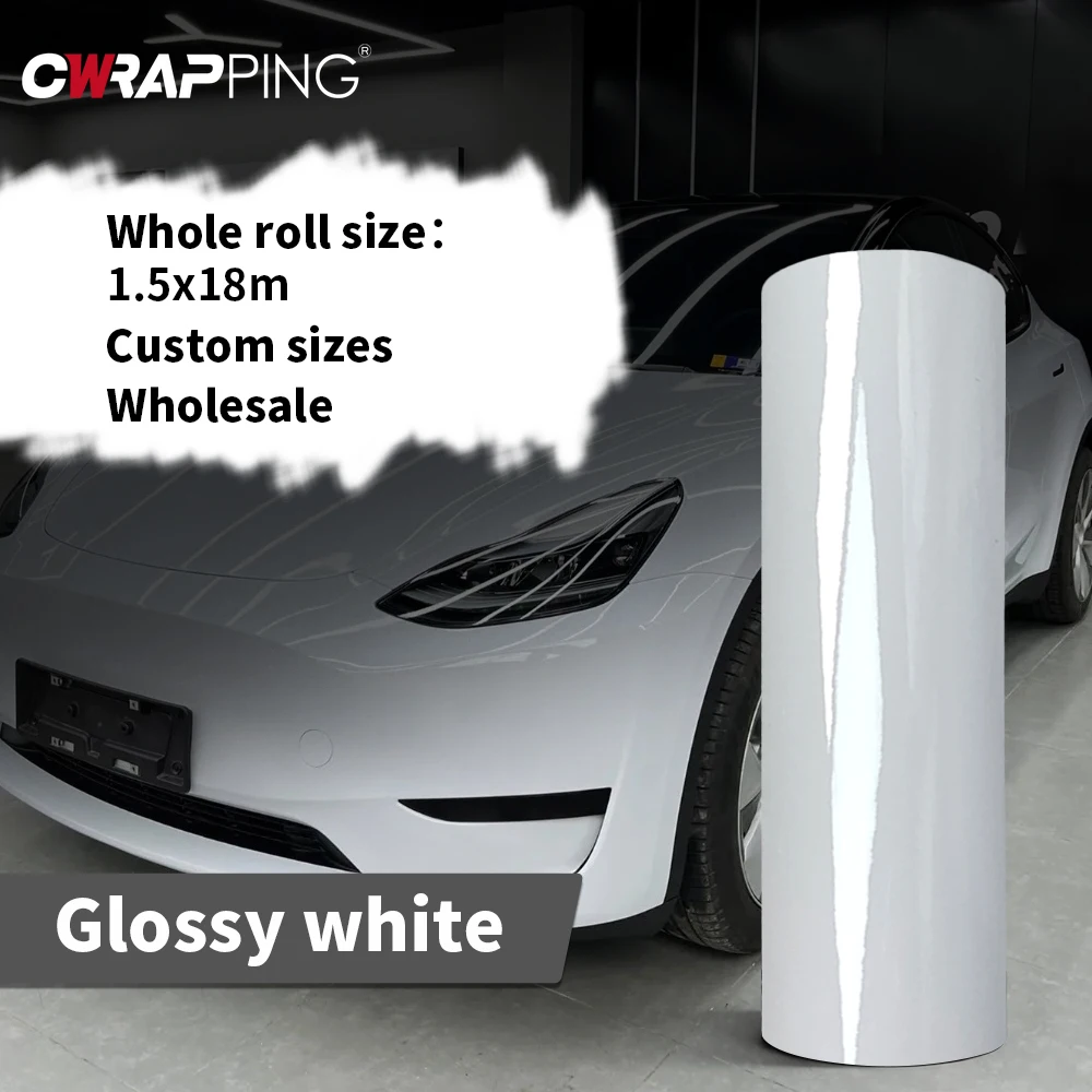 

Glossy White Car Adhesive Vinyl Wrap Car Film Covering Vinyls Wrapping Foil Automotive Sticker Custom Stickers Exterior Body
