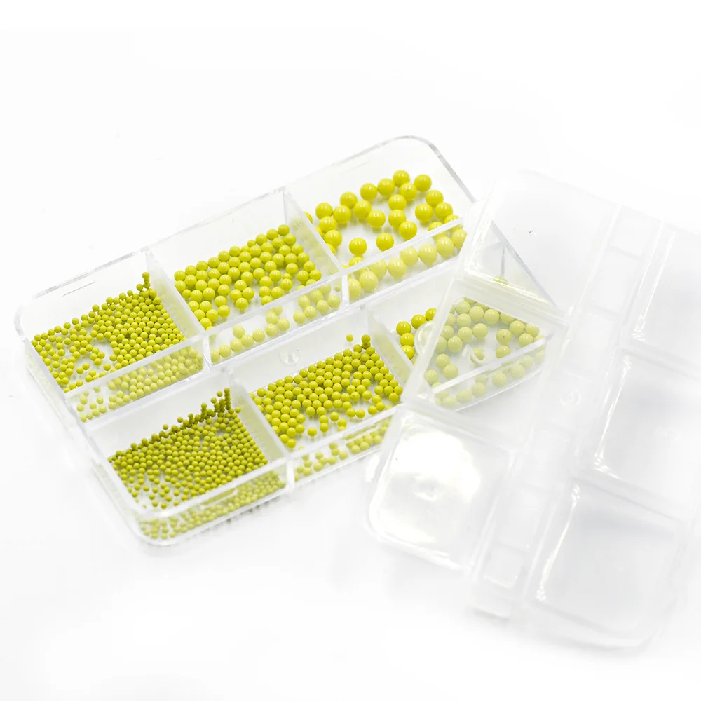New 6-grid Box Color Steel Ball Three-dimensional Size Mixed Size New Macaron Nail Accessories