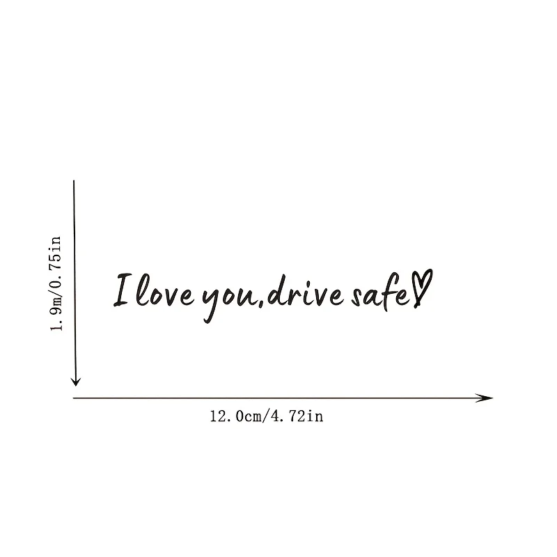 Drive Safe I Love You Heart Car Mirror Sticker Vinyl Decal Safety Quote Vehicle Accessory Easy Apply Remove