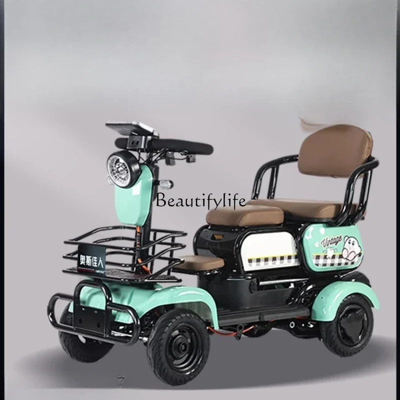 

03.-Household small elderly transportation electric vehicle for women to pick up and drop off children four-wheel battery car