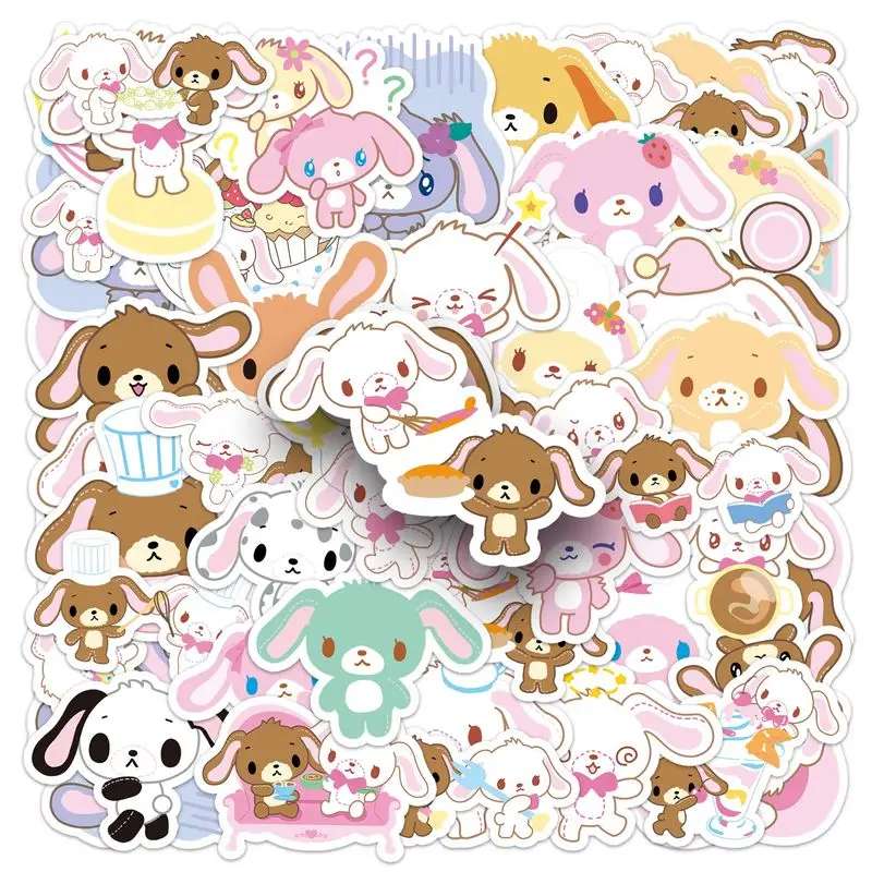 

50 шт., милые наклейки с сахарными кроликами, Kurousa Momousa, наклейки «сделай сам», скрапбукинг, телефон, багаж, скейтборд, виниловые водонепроницаемые наклейки, подарок