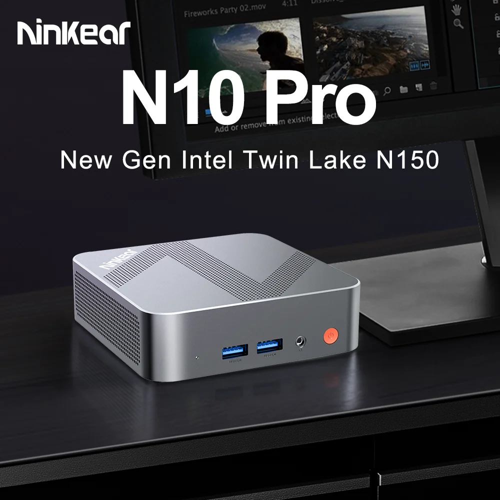 معالج Ninkear N10 Pro Mini PC Intel Twin Lake N150 LPDDR4 16GB RAM 1TB ROM Windows 11 Pro WiFi 5 BT5.0 كمبيوتر مكتبي