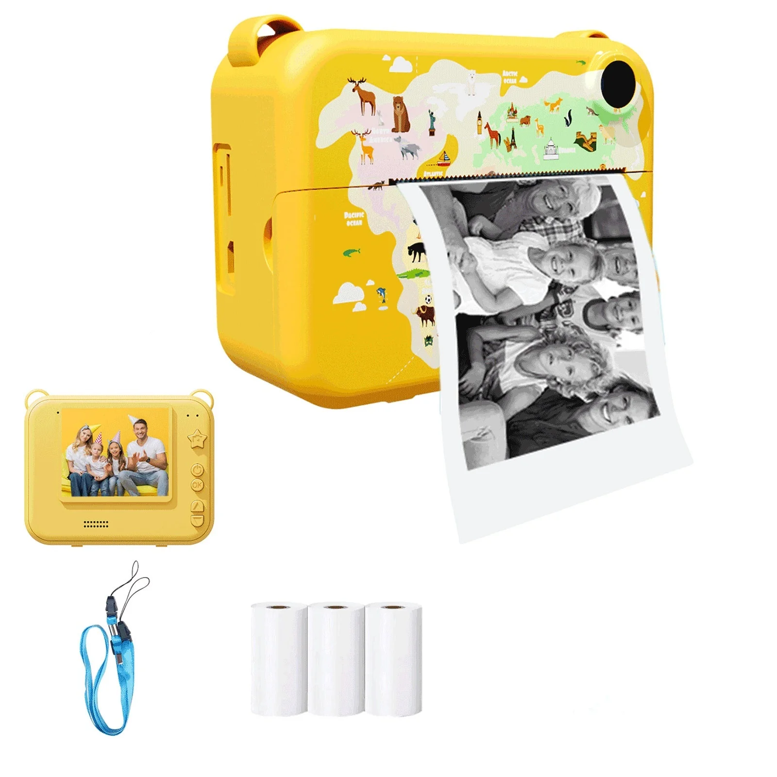 Mini Câmera Digital Portátil para Crianças, Impressora Térmica, Impressão Instantânea, Câmera Fotográfica, Vídeo, Presente Educativo, Brinquedo para Crianças