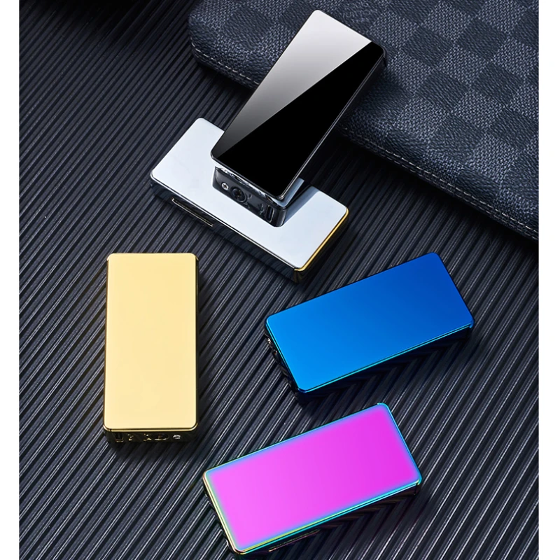 2024 Intelligent Voice-activated Windproof Flame Lighter Airflow Gravity Sensing Knock Ignition Visual Gas Window Men Gadget