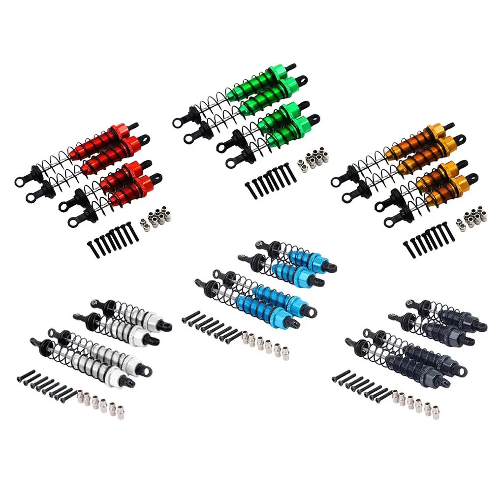 4-piece RC Shock Absorber Oil Adjustable RC Damper Set with Springs Suitable