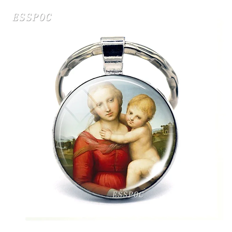 St Anthony Keychain Saint Keyring Love Medal Christian Gifts Religious Cabochon Religious Jewerly Key Chain Ring - Image 3