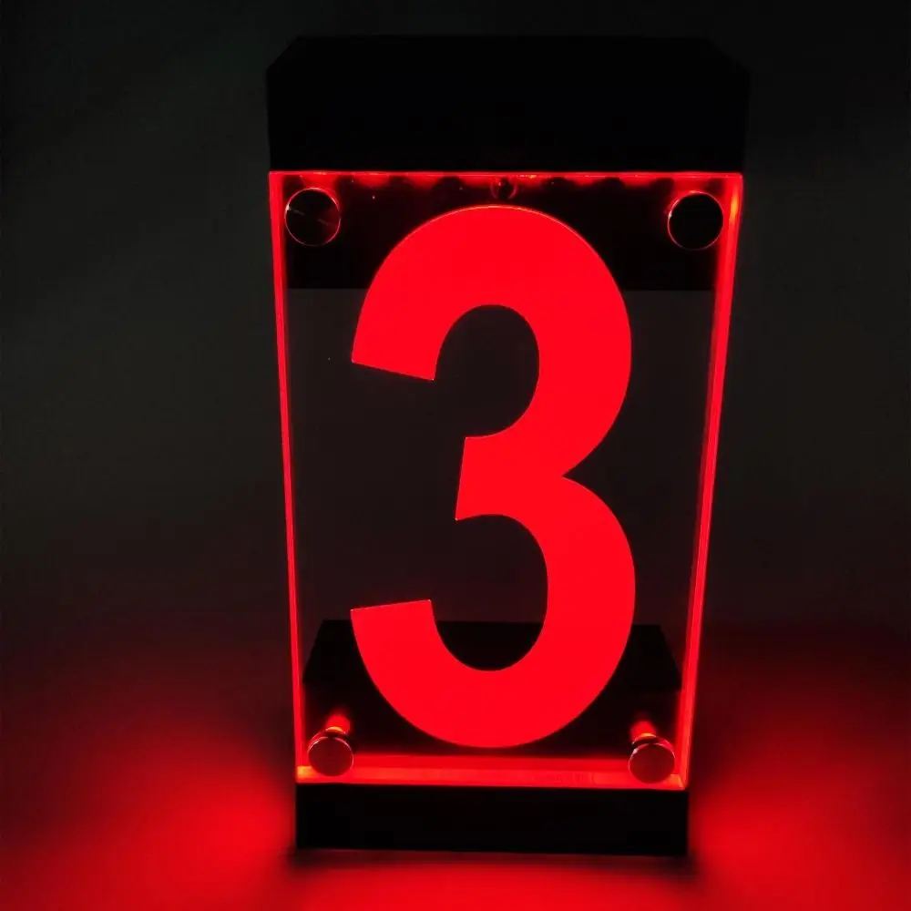 IP55 Waterproof Solar Powered House Number Sign 3D Acrylic Remote Controller RGB Color Address Light Night Lamp Digit or Letters