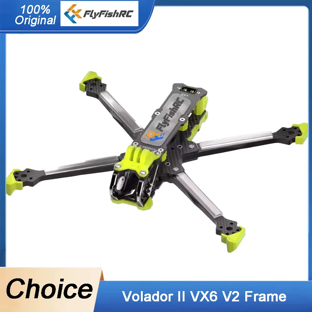 

FlyFishRC Volador II VX6 V2 FPV T700 6inch Frame Kit Compatible with DJI O4 Air Unit Pro for RC FPV Freestyle Racing Drone