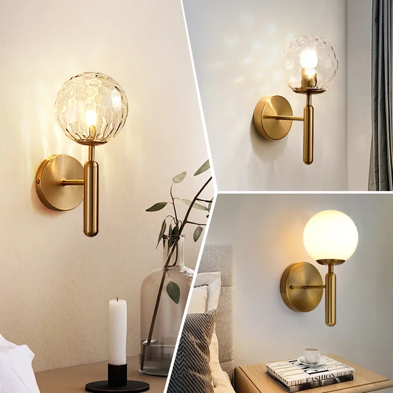 Modern Bedroom Bedside Iron LED High End Retro Style Sconce Lamp for Living Room Background Corridor Decor Lighting Small Art