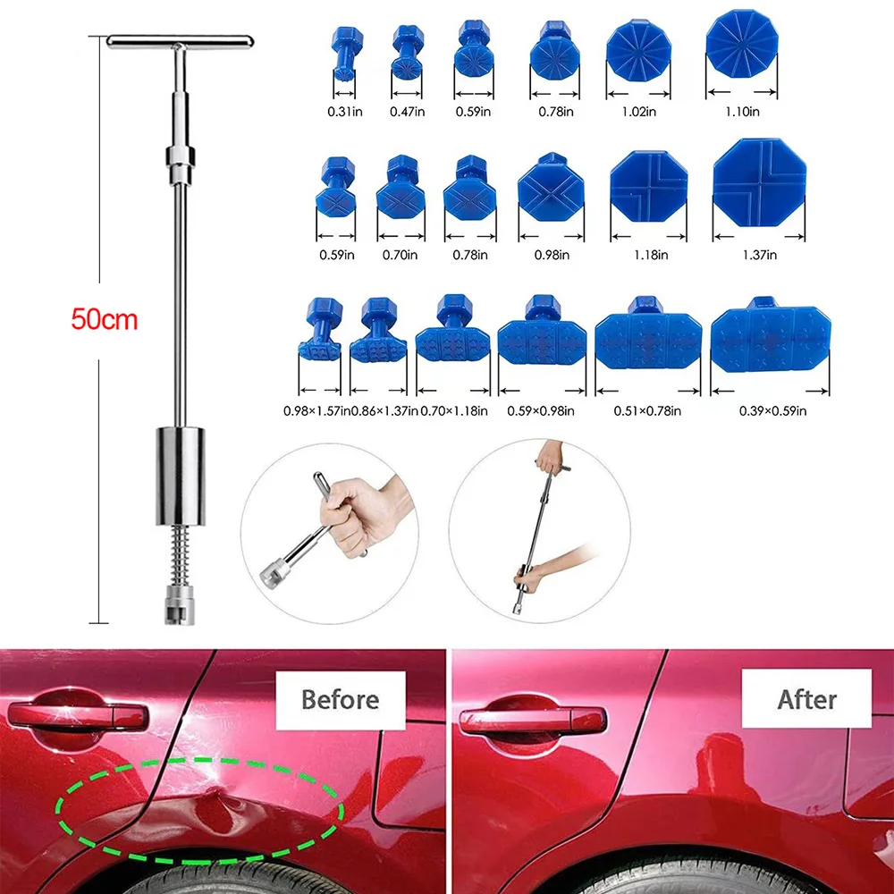 Professional Car Paintless Dent Repair Puller Tools Auto Body Dent T-Bar Slide Reverse Hammer Remover Kits for Car Hail Damage