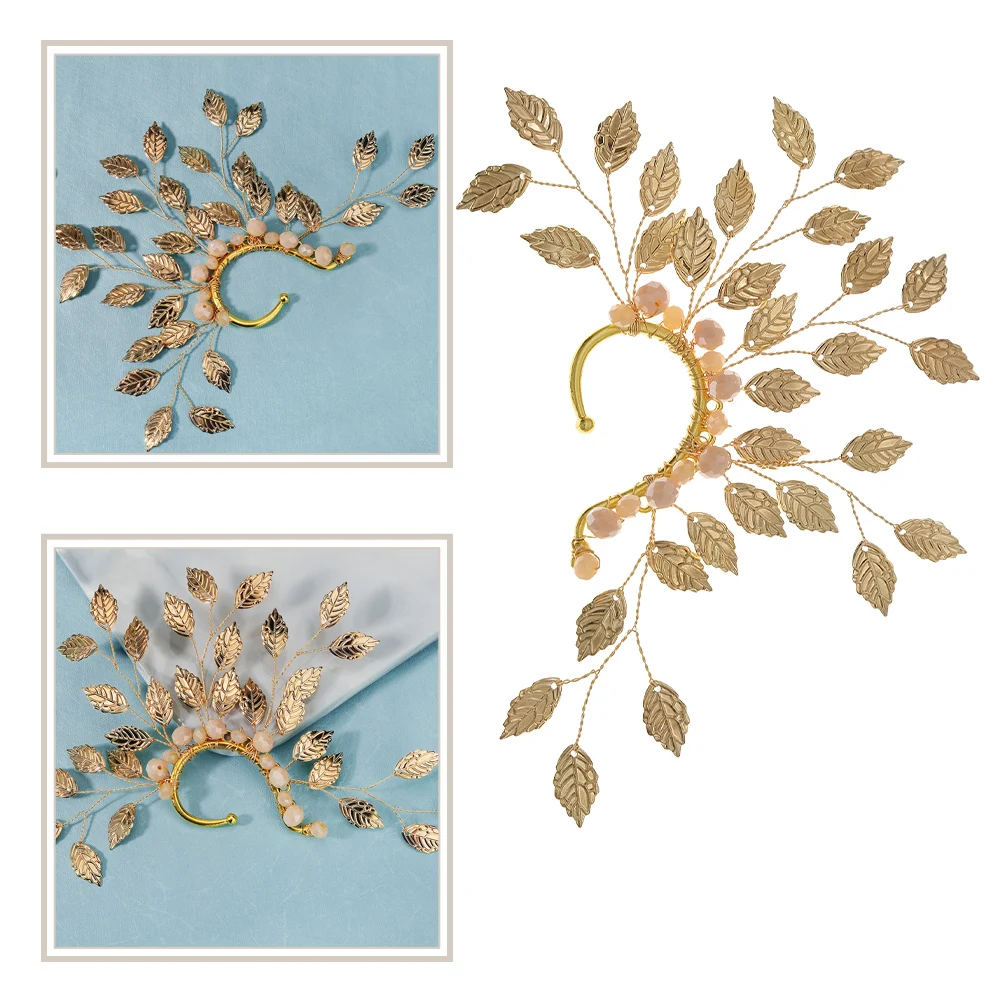 

Creative Leaf Shape Bone Clips Metal Non-Piercing Earrings Delicate Ear Cuff For Women Elegant Ear Jewelry Decoration Festival