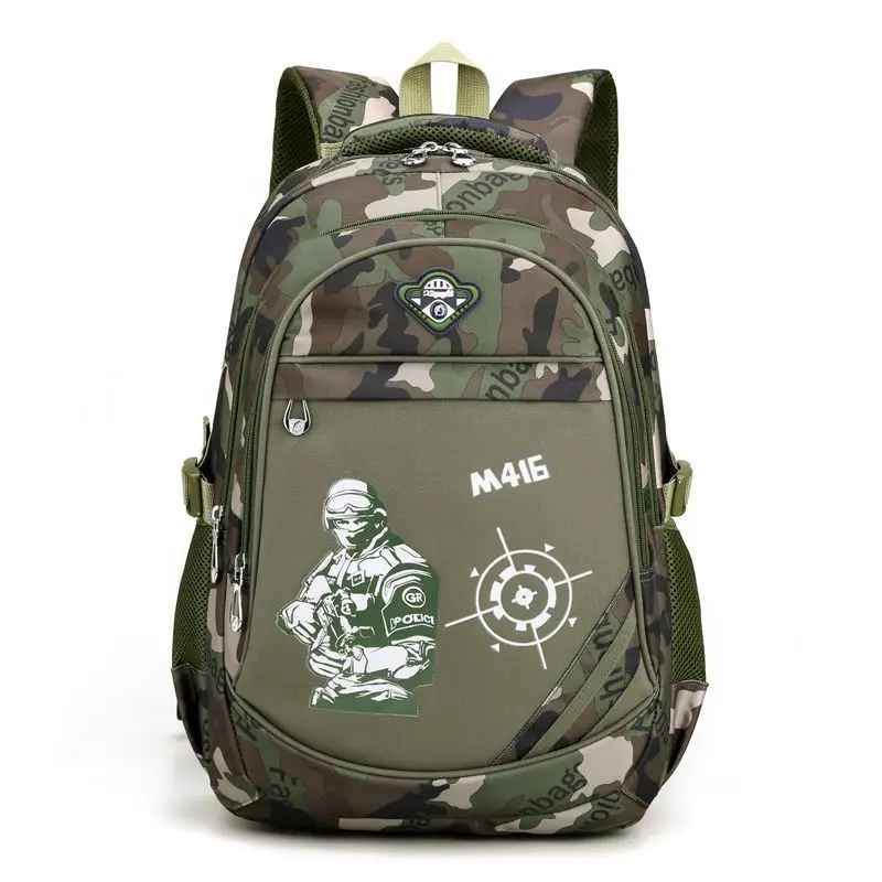 Schoolbag Male Primary School Students 12, 3 To 6 Grade Camouflage Anti-dirt Protection Spine Large Capacity Children Backpack