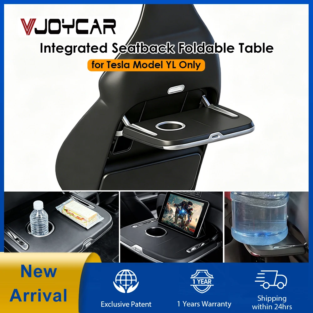 Newest Seat Back Integrated Foldable Table For Tesla Model YL All-in-One Desk Shelf High Load Capacity Table One Button Control
