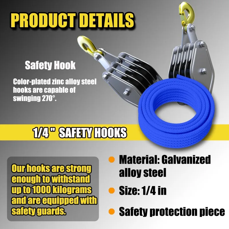 Rope labor-saving nylon wheel plus bearing lifting pulley block pulley device roller type