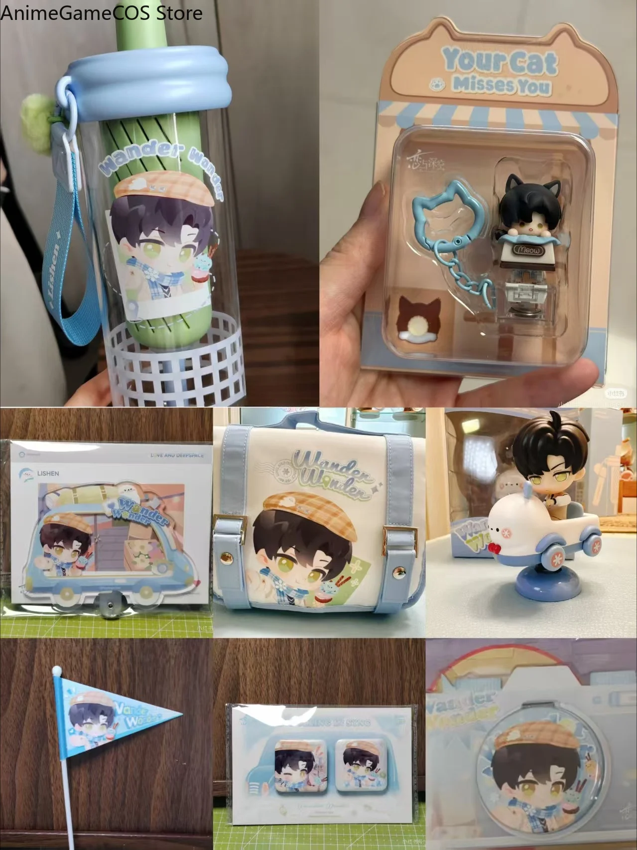 Anime Official Love and Deepspace Wander Wonder Zayne Travel Mug Toiletry Bag Badge Ornaments in Stock